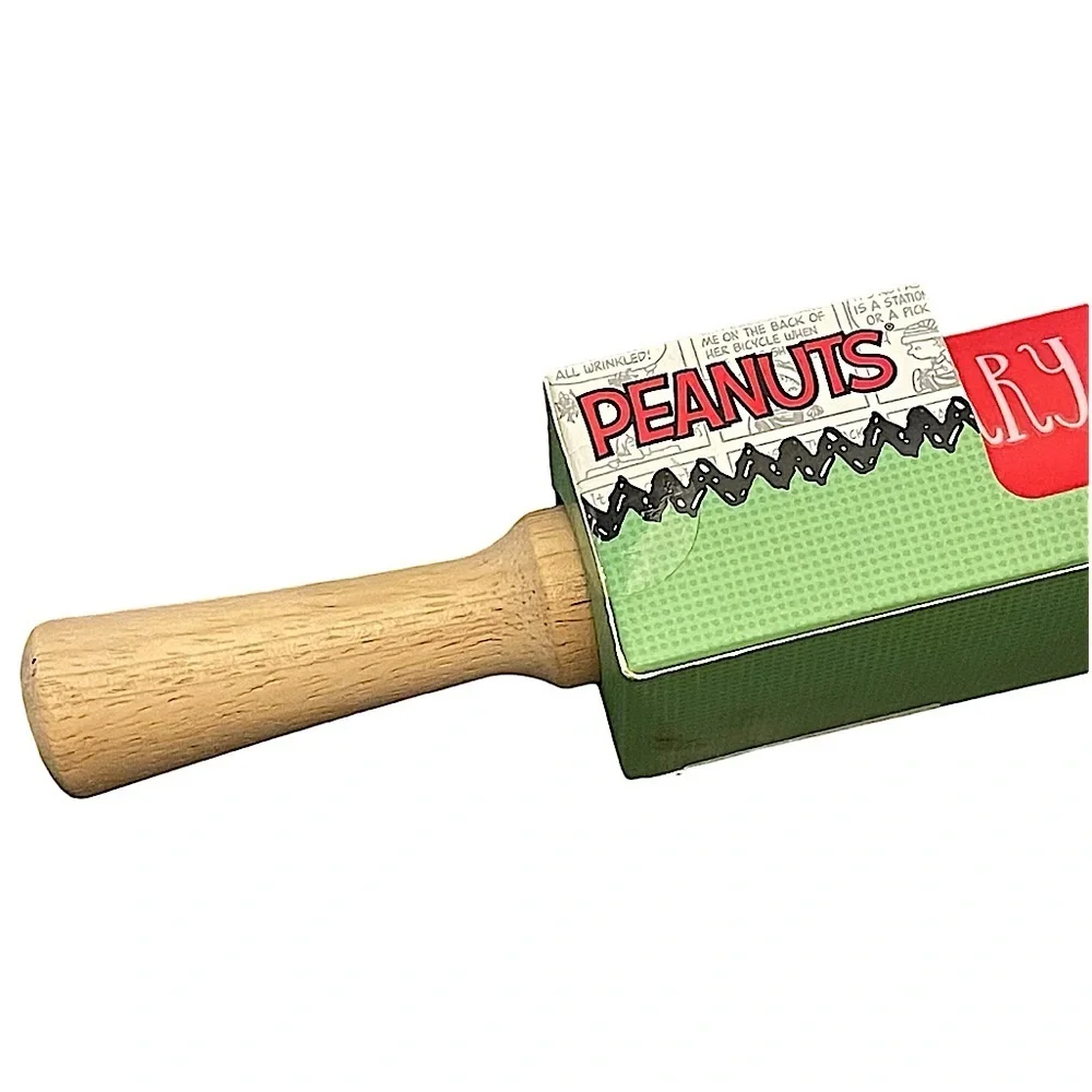 Peanuts Snoopy Charlie Brown Merry Christmas Printed Silicone Rolling Pin IOB